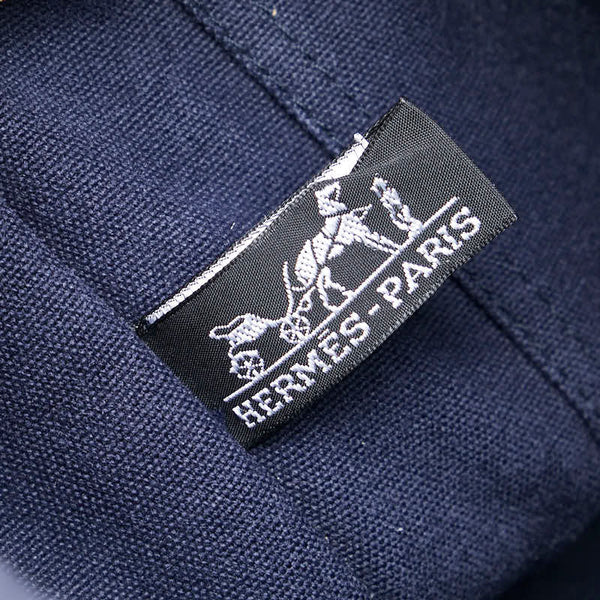 エルメス フールトMM ハンドバッグ トートバッグ ネイビー キャンバス レディース HERMES 【中古】