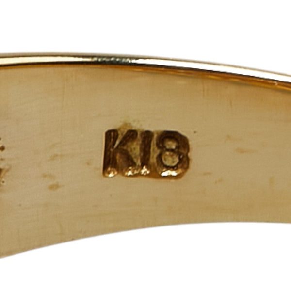 K18YG イエローゴールド ダイヤ0.20ct リング 指輪 レディース 12.5号 【中古】