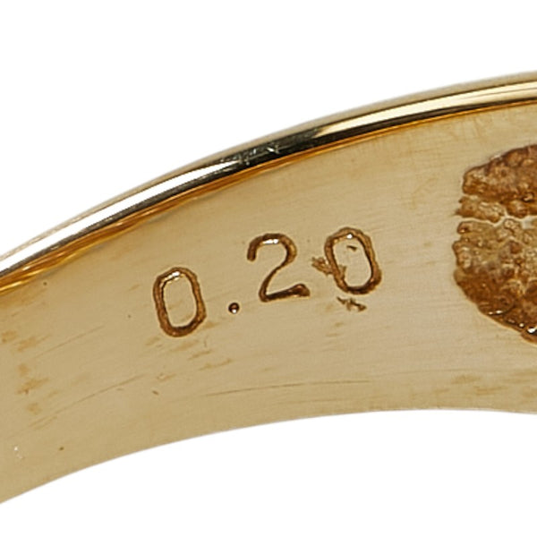 K18YG イエローゴールド ダイヤ0.20ct リング 指輪 レディース 12.5号 【中古】
