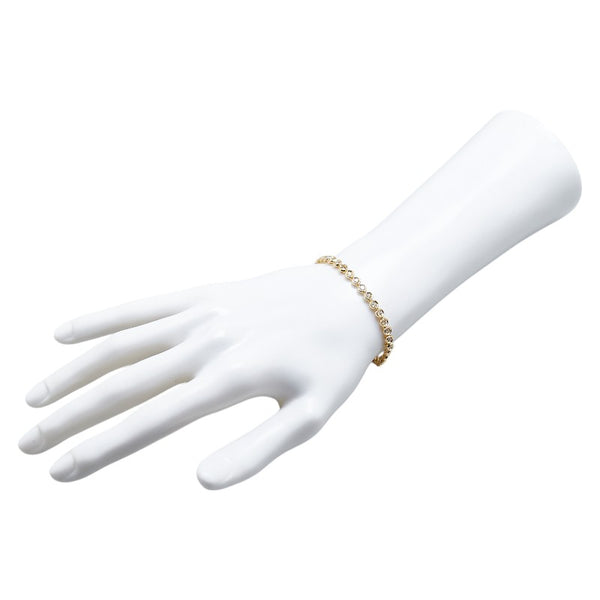 K18YG イエローゴールド ダイヤ2.00ct テニス チェーン ブレスレット レディース 【中古】