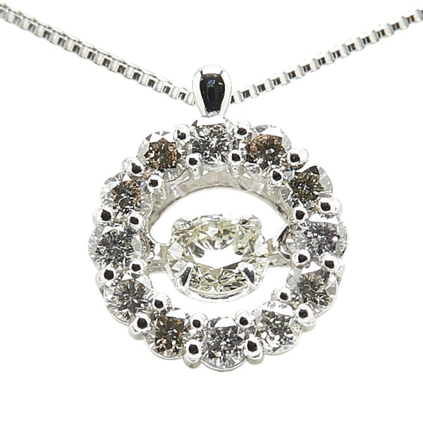 K18WG ホワイトゴールド ダイヤ0.50ct ペンダントネックレス レディース 【中古】