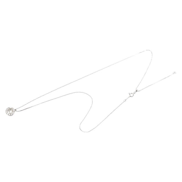 K18WG ホワイトゴールド ダイヤ0.50ct ペンダントネックレス レディース 【中古】