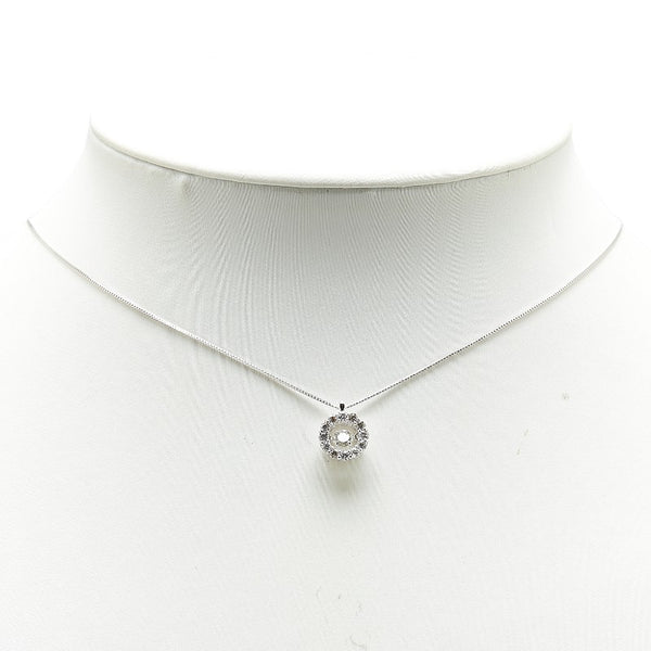 K18WG ホワイトゴールド ダイヤ0.50ct ペンダントネックレス レディース 【中古】