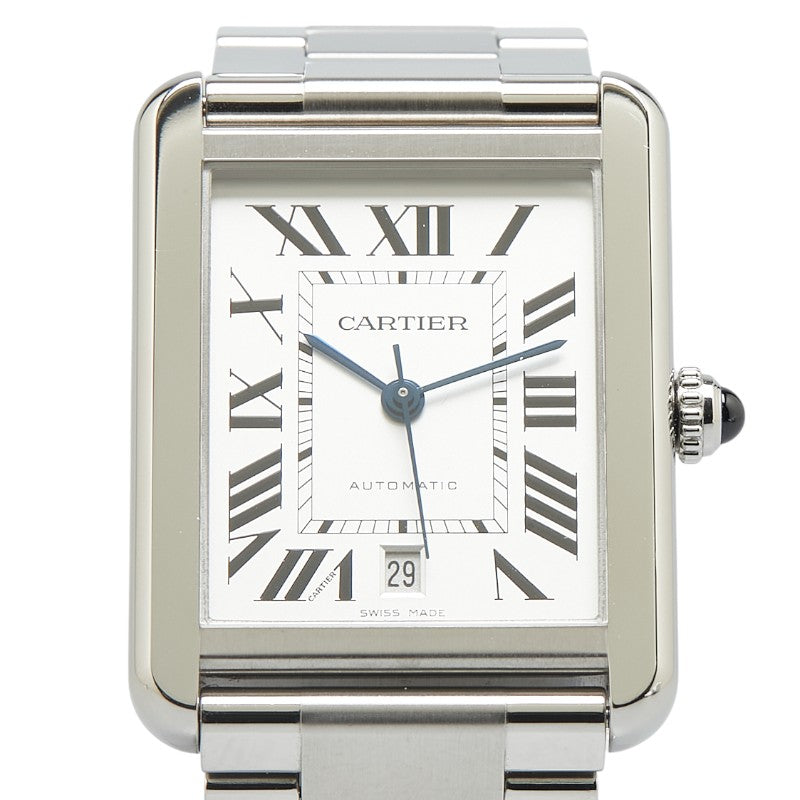 カルティエ タンクソロ XL  腕時計 W5200028 自動巻き シルバー文字盤 ステンレススチール メンズ CARTIER 【中古】