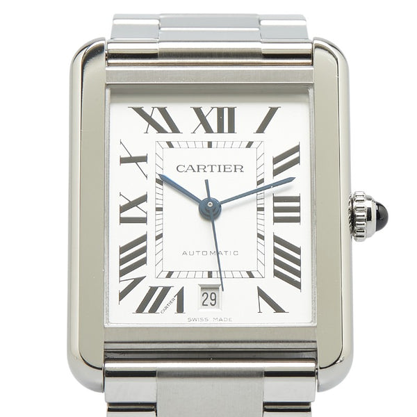 カルティエ タンクソロ XL  腕時計 W5200028 自動巻き シルバー文字盤 ステンレススチール メンズ CARTIER 【中古】