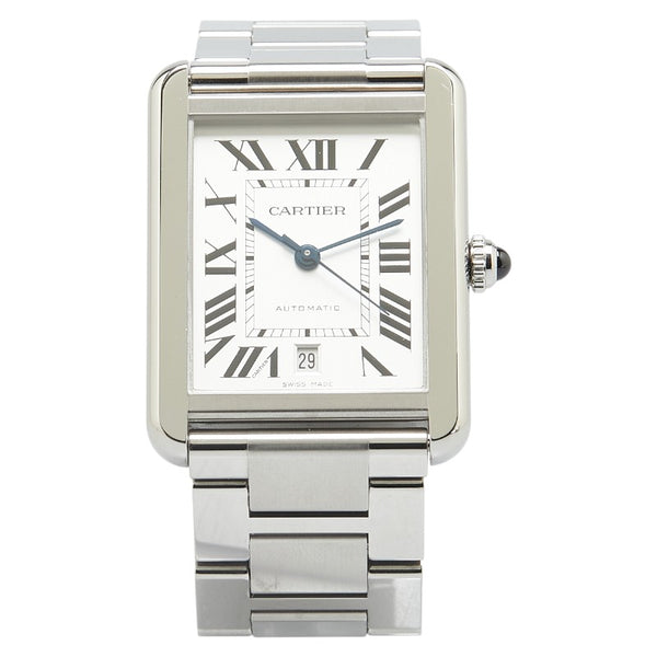 カルティエ タンクソロ XL  腕時計 W5200028 自動巻き シルバー文字盤 ステンレススチール メンズ CARTIER 【中古】