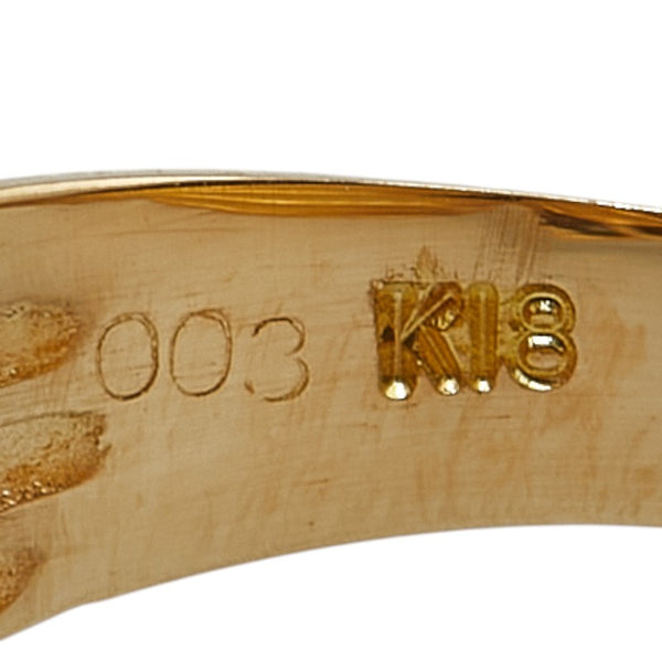K18YG イエローゴールド Pt900 プラチナ コンビ ダイヤ0.03ct リング 指輪 レディース 7号 【中古】