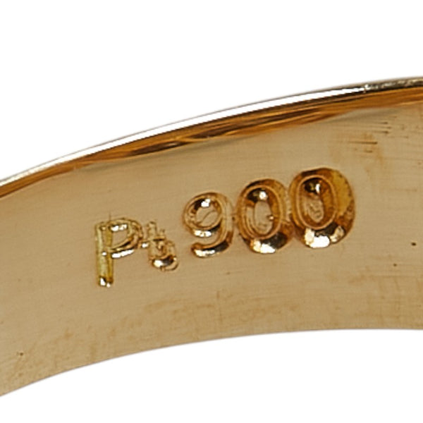 K18YG イエローゴールド Pt900 プラチナ コンビ ダイヤ0.03ct リング 指輪 レディース 7号 【中古】