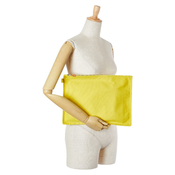 エルメス ボラボラ ポーチ３点セット イエロー コットン レディース HERMES 【中古】