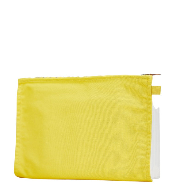 エルメス ボラボラ ポーチ３点セット イエロー コットン レディース HERMES 【中古】