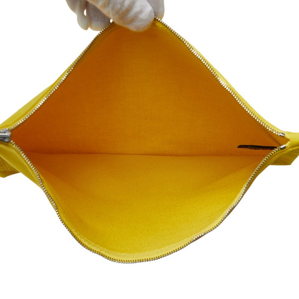 エルメス ボラボラ ポーチ３点セット イエロー コットン レディース HERMES 【中古】