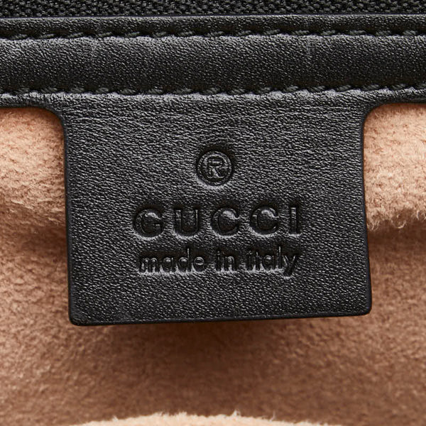 グッチ クイーンマーガレット バンブー ハンドバッグ リュックサック 476664 ブラック ホワイト レザー レディース GUCCI 【中古】