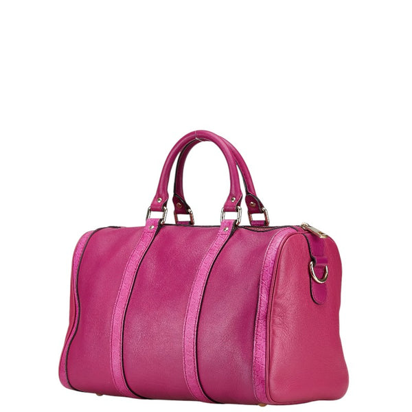 グッチ グッチシマ ミニボストンバッグ ショルダーバッグ 2WAY 247205 ピンク レザー レディース GUCCI 【中古】