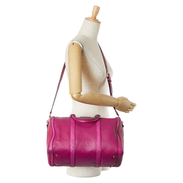 グッチ グッチシマ ミニボストンバッグ ショルダーバッグ 2WAY 247205 ピンク レザー レディース GUCCI 【中古】