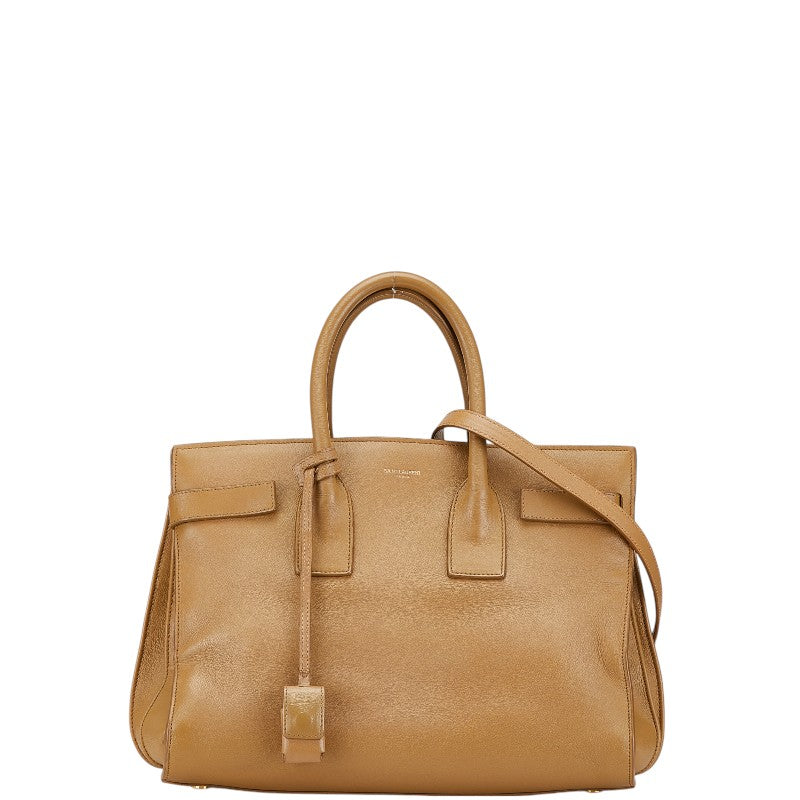 サンローラン クラシック サック ド ジュール ハンドバッグ ショルダーバッグ 2WAY 324823 ベージュ レザー レディース SAINT LAURENT 【中古】