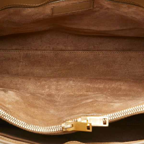 サンローラン クラシック サック ド ジュール ハンドバッグ ショルダーバッグ 2WAY 324823 ベージュ レザー レディース SAINT LAURENT 【中古】
