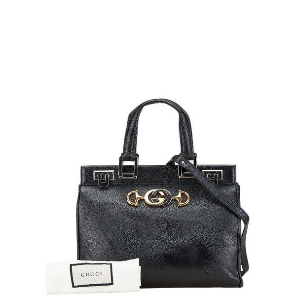 グッチ ズゥミ スモール トップハンドルバッグ ショルダーバッグ 2WAY 569712 ブラック レザー レディース GUCCI 【中古】