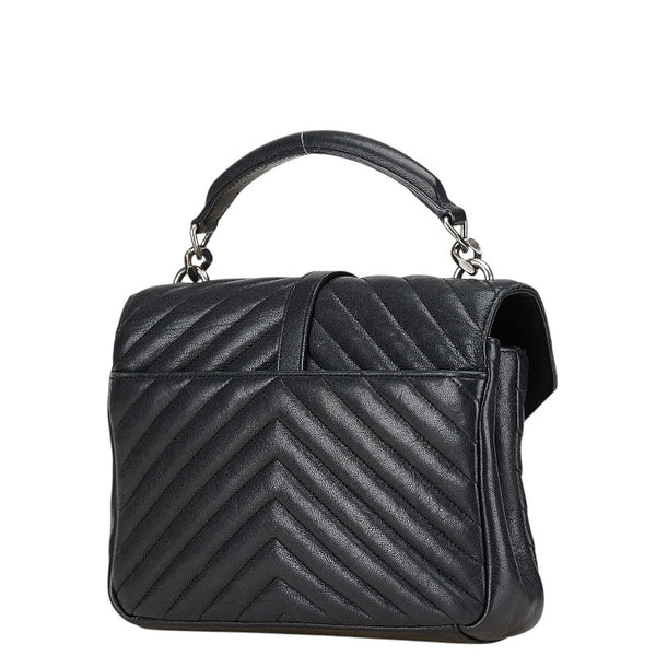 サンローラン YSL モノグラム カレッジ キルティング ハンドバッグ ショルダーバッグ 2WAY 428056 ブラック レザー レディース SAINT LAURENT 【中古】