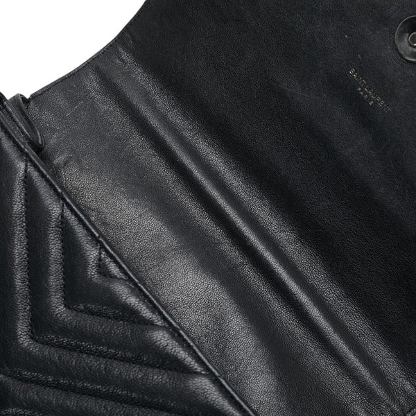 サンローラン YSL モノグラム カレッジ キルティング ハンドバッグ ショルダーバッグ 2WAY 428056 ブラック レザー レディース SAINT LAURENT 【中古】