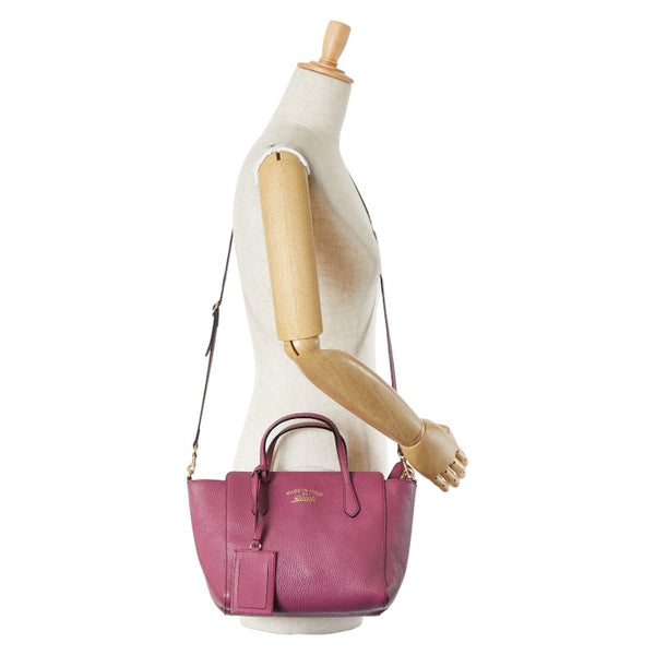 グッチ スウィング ハンドバッグ ショルダーバッグ 2WAY 368827 ピンク レザー レディース GUCCI 【中古】