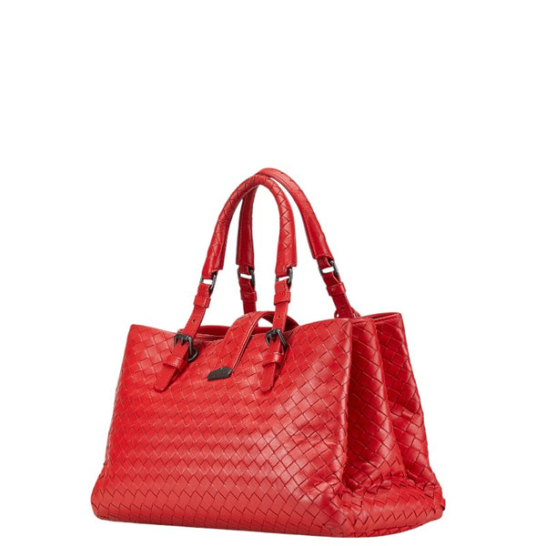 ボッテガヴェネタ イントレチャート ハンドバッグショルダーバッグ2WAY レッド レザー レディース BOTTEGAVENETA 【中古】