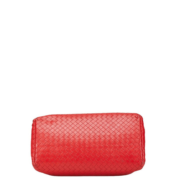 ボッテガヴェネタ イントレチャート ハンドバッグショルダーバッグ2WAY レッド レザー レディース BOTTEGAVENETA 【中古】