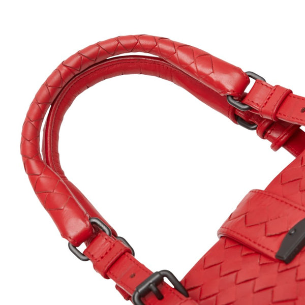 ボッテガヴェネタ イントレチャート ハンドバッグショルダーバッグ2WAY レッド レザー レディース BOTTEGAVENETA 【中古】