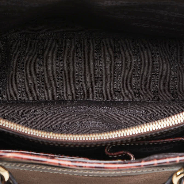 セリーヌ ブギーバッグ ハンドバッグ ブラウン キャンバス レザー レディース CELINE 【中古】