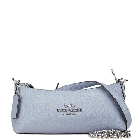 コーチ シャーロット ショルダーバッグ CL407 ブルー レザー レディース COACH 【中古】