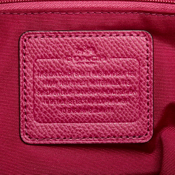 コーチ シグネチャー ハンドバッグ トートバッグ F36375 ベージュ ピンク キャンバス レザー レディース COACH 【中古】