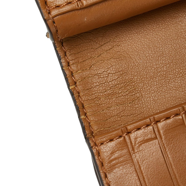 コーチ シグネチャー 二つ折り財布 F27147 ベージュ ブラウン PVC レザー レディース COACH 【中古】