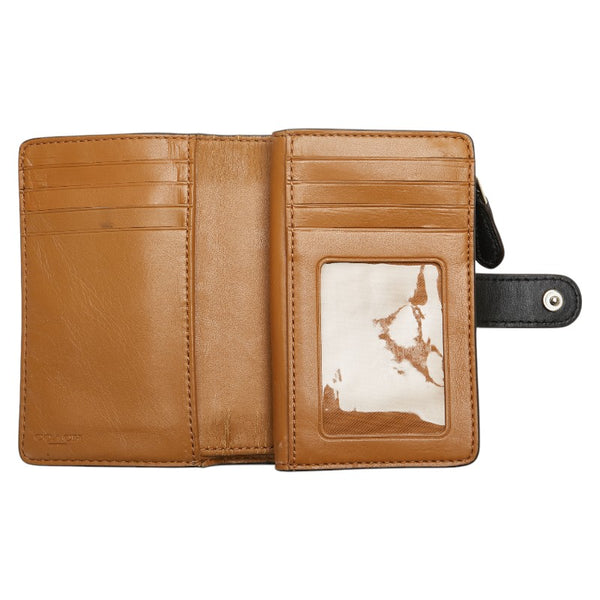 コーチ シグネチャー 二つ折り財布 F27147 ベージュ ブラウン PVC レザー レディース COACH 【中古】