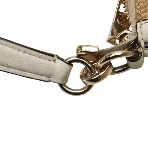 コーチ シグネチャー ハンドバッグ ショルダーバッグ 2WAY 37584 ベージュ ホワイト キャンバス レザー レディース COACH 【中古】