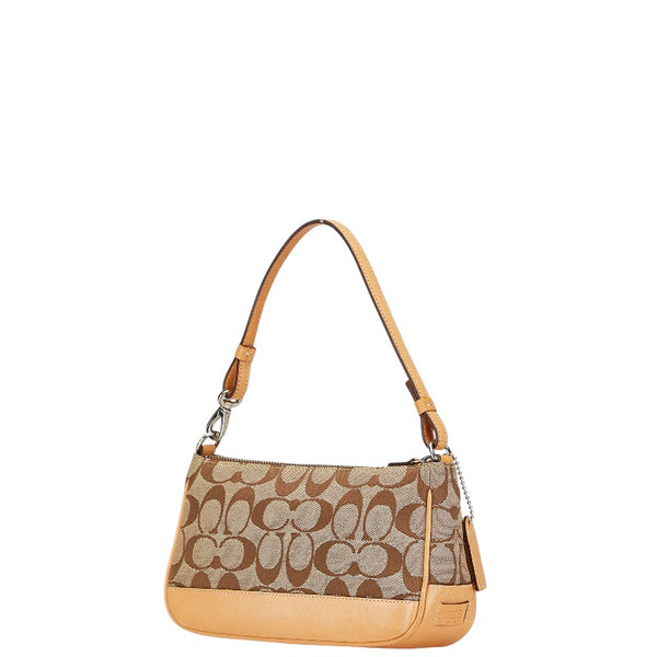 コーチ シグネチャー ワンショルダーバッグ ハンドバッグ 06094 ベージュ キャンバス レザー レディース COACH 【中古】
