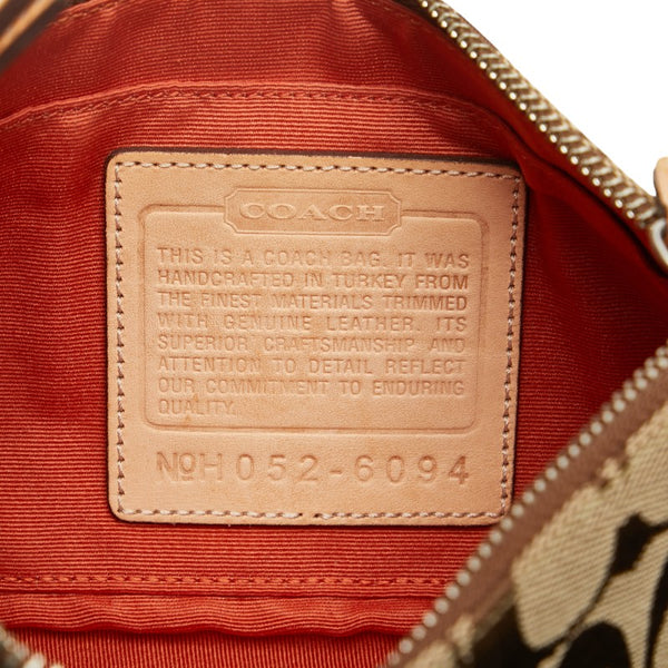 コーチ シグネチャー ワンショルダーバッグ ハンドバッグ 06094 ベージュ キャンバス レザー レディース COACH 【中古】