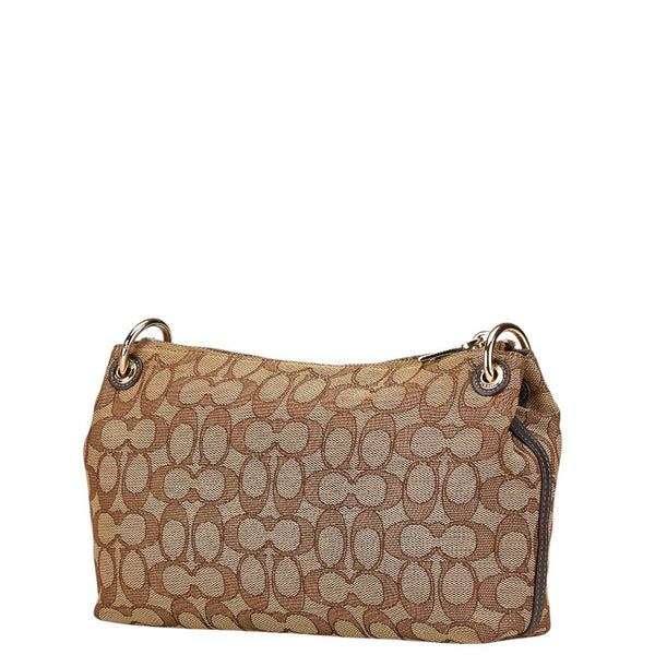 コーチ シグネチャー 斜め掛け ショルダーバッグ F55663 ブラウン キャンバス レザー レディース COACH 【中古】