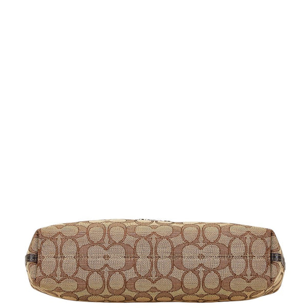 コーチ シグネチャー 斜め掛け ショルダーバッグ F55663 ブラウン キャンバス レザー レディース COACH 【中古】