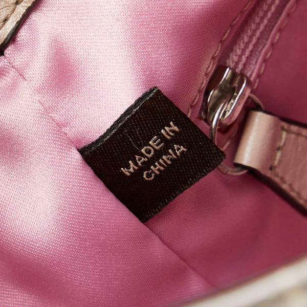 コーチ クロコ型押し ハンドバッグ 14602 グレー レザー レディース COACH 【中古】