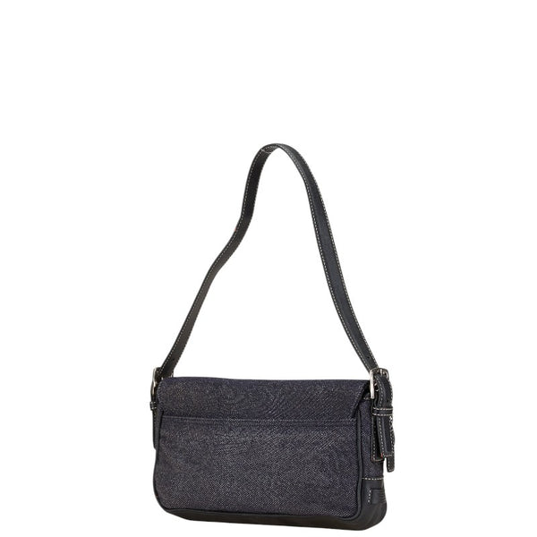 コーチ ワンショルダーバッグ ハンドバッグ ネイビー デニム レザー レディース COACH 【中古】