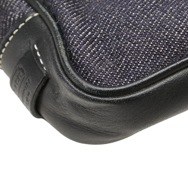 コーチ ワンショルダーバッグ ハンドバッグ ネイビー デニム レザー レディース COACH 【中古】