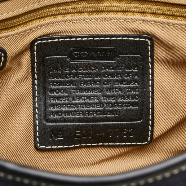 コーチ ワンショルダーバッグ ハンドバッグ ネイビー デニム レザー レディース COACH 【中古】