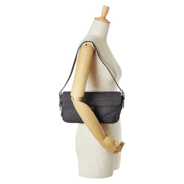 コーチ ワンショルダーバッグ ハンドバッグ ネイビー デニム レザー レディース COACH 【中古】