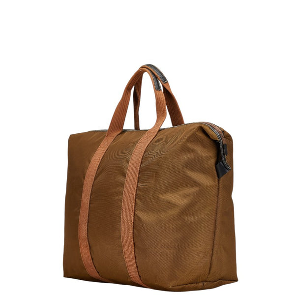 ダンヒル ロゴ ハンドバッグ ボストンバッグ ブラウン ナイロン キャンバス レディース Dunhill 【中古】