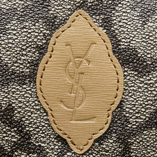 サンローラン ジラフ クラッチバッグ セカンドバッグ ベージュ ブラウン レザー レディース SAINT LAURENT 【中古】