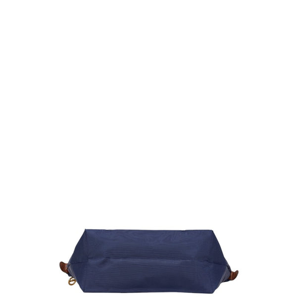 ロンシャン ル プリアージュ M トートバッグ ネイビー ブラウン ナイロン レザー レディース Longchamp 【中古】
