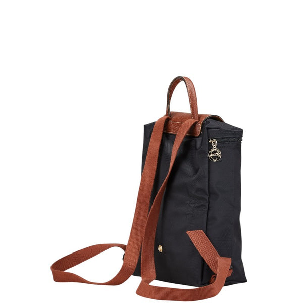 ロンシャン プリアージュ リュック バックパック ブラック ブラウン ナイロン レザー レディース Longchamp 【中古】