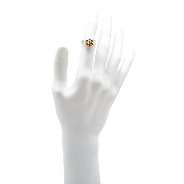 K18YG イエローゴールド ダイヤ1.00ct 花 フラワー モチーフ リング 指輪 レディース 10.5号 【中古】