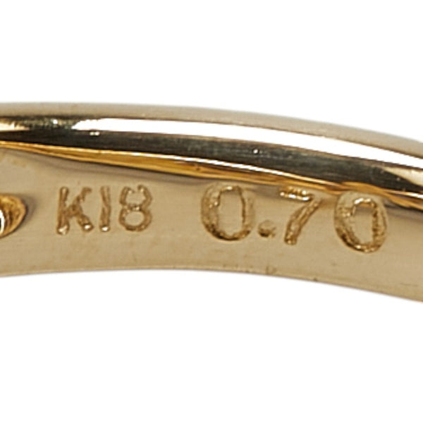K18YG イエローゴールド サファイア0.70ct ダイヤ0.05ct リング 指輪 レディース 12号 【中古】