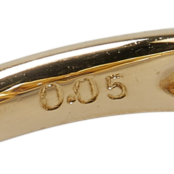 K18YG イエローゴールド サファイア0.70ct ダイヤ0.05ct リング 指輪 レディース 12号 【中古】