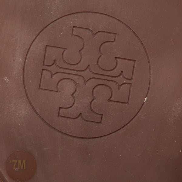トリーバーチ ウェッジサンダル サイズ:7M ホワイト ブラウン レザー レディース Tory Burch 【中古】